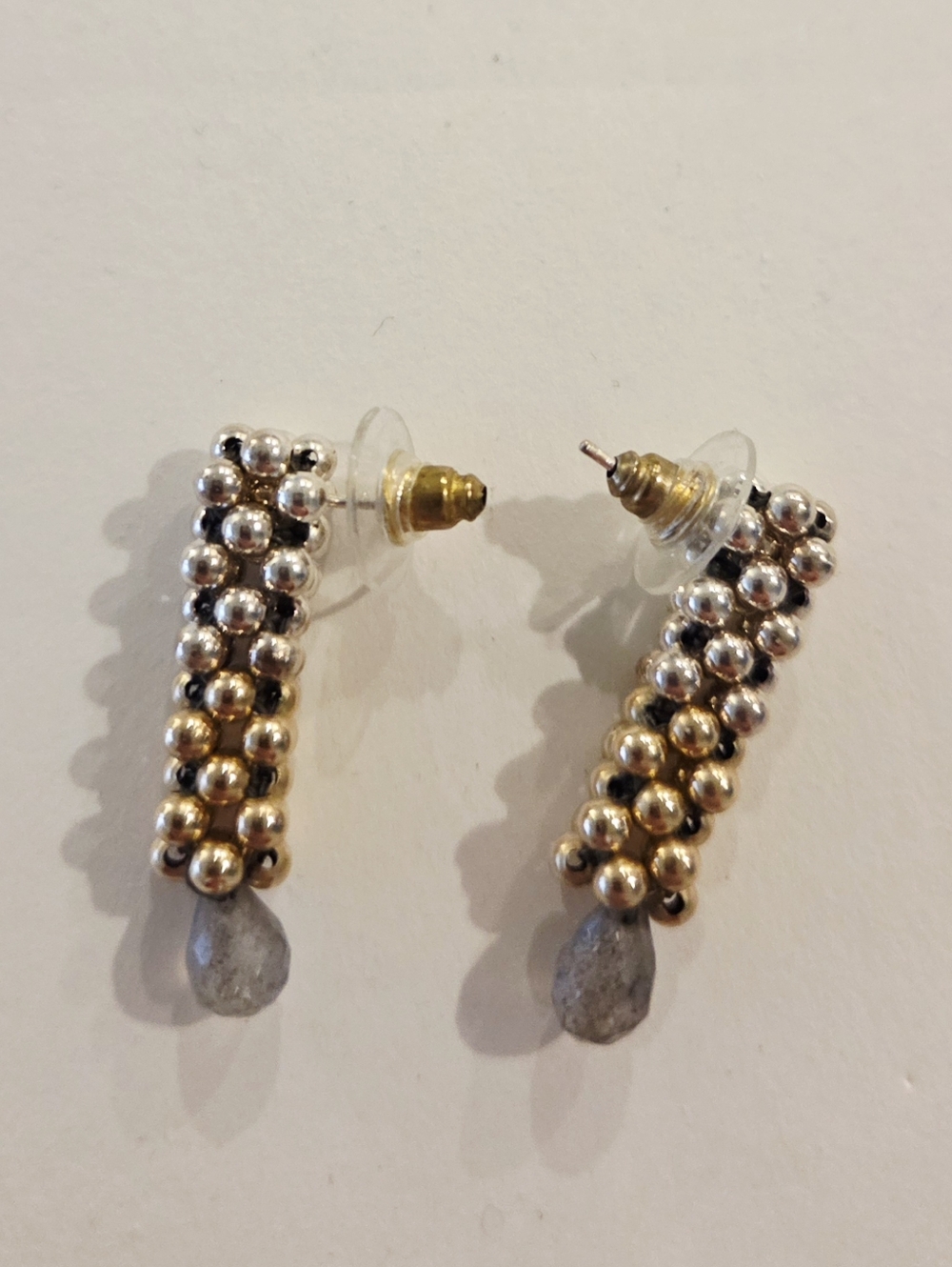 Sterling Knitted Two Tone Earrings